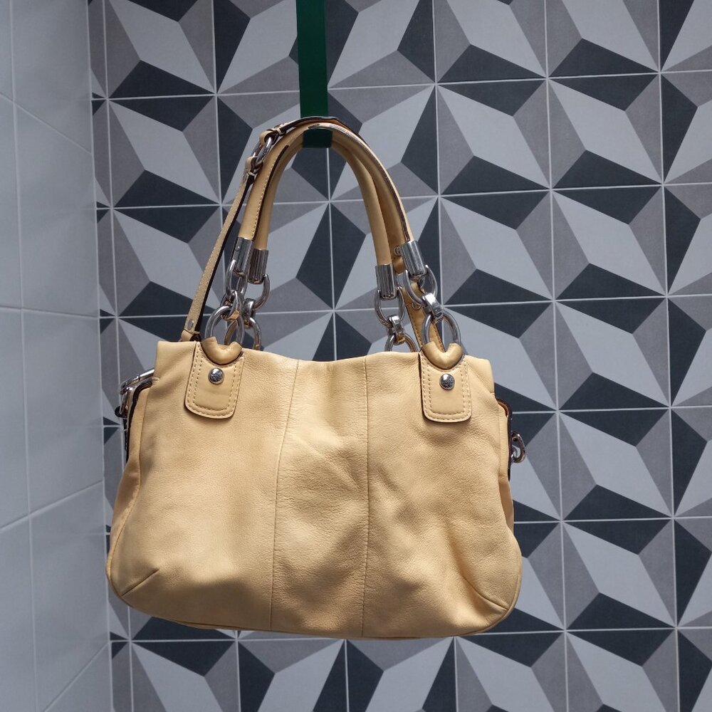 Coach Purse Yellow and Silver - Picture 7 of 15